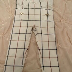 Janie and Jack Stylish Plaid Pants with Gold Accents